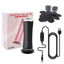 (Black) Electric Foot File Callus Remover - Adjustable Speed Pedicure Tool with 60 Sandpaper Discs, Black