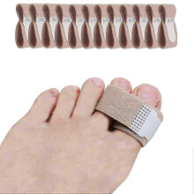 (S) Broken Toe Wraps 10pcs Fabric Toe Splint Cushioned Bandages Finger Protectors Straightener Hammer Toe Separators 2025