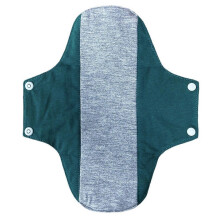 (Dark green, 22 by 28) Återanvändbar läckagesäker mensbinda grafenbomull antibakteriell tvättbar mensbinda kvinnor korallpulver 20x23cm