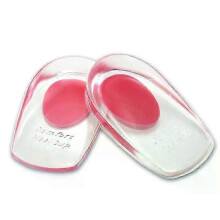 (Red, L) 2 Pairs Gel Heel Cups for Plantar Fasciitis, Silicone Heel Pads for Heel Pain, Bone Spur & Achilles Relief