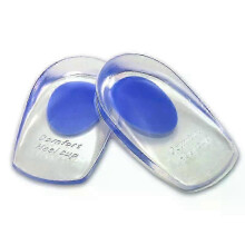 (Blue, S) 2 Pairs Gel Heel Cups for Plantar Fasciitis, Silicone Heel Pads for Heel Pain, Bone Spur & Achilles Relief