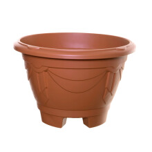 Flower Pot with Legs 43cm Venetian Round Planter Terracotta Plastic Garden Patio