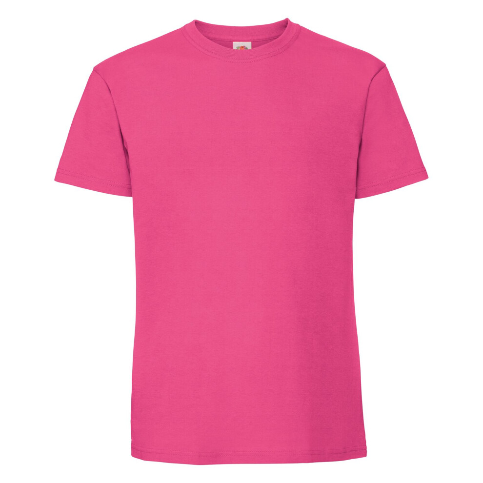 Fruit Of The Loom (L Uk, Fuchsia) Mens Iconic 195 Ringspun Premium Tshirt Pink,Multicoloured