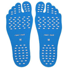 (sky blue, M For EU 36-39) Beach Pool Anti-Slip Invisible Foot Pads, Insulating Protection Mats, Barefoot Stick-On Insoles, Sticker Shoes