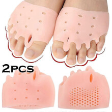 (white) 25-26 2pcs Gel Forefoot Pads & Toe Separator, Silicone Cushion Insoles for Pain Relief, Valgus Corrector