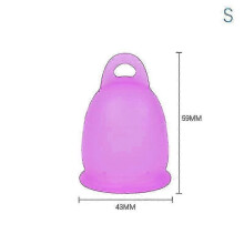 (Purple S) 1 stk. gjenbrukbar myk silikonmenstruasjonskopp for sensitive menstruasjoner, SL 25-26
