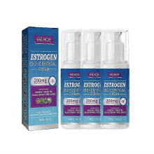 (3) 1-10x östrogen bioidentisk kräm 100ml naturlig menopauslindring för hormonbalans