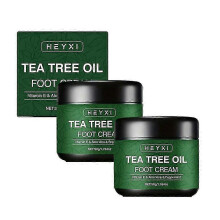 (2pcs) 1-3x Tea Tree Oil Foot Cream - Softens Dry Cracked Feet, Hands, Heels, Elbows, Nails & Knees, Moisturizes Skin