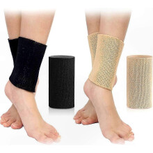 (Black) Skating Ankle Gel Sleeves - Support Guard for Figure, Ice, Roller & Hockey Skates