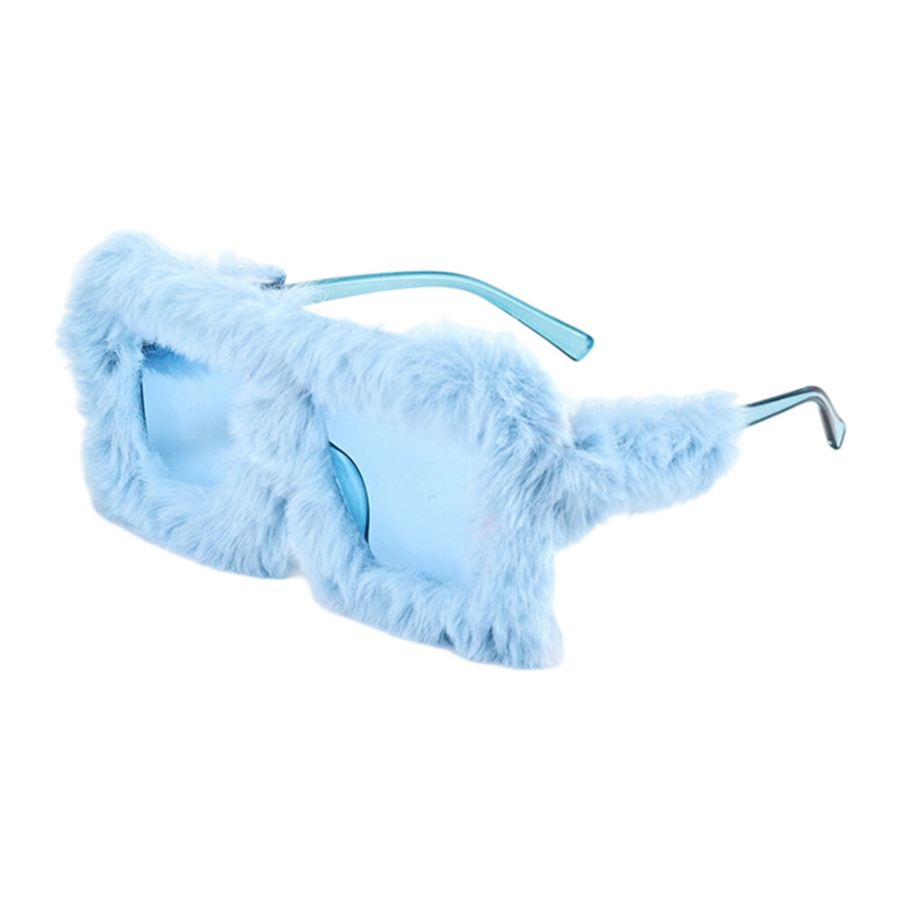 Oversized Sunglasses Stylish Plush Furry Frame for Teens-6