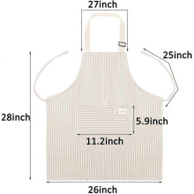 Aprons for Women 2 Pack Adjustable Bib Aprons with 2 Pockets Cotton Linen Cookin