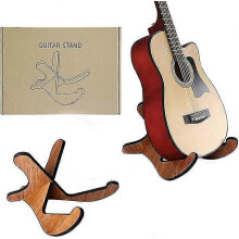 Guitar Stand, Wooden Guitar Upright Stand, Foldable X-Shaped Anti-Slip Portable Instrument Stand for Acoustic Instruments, Classical Guitar, Bass Guit