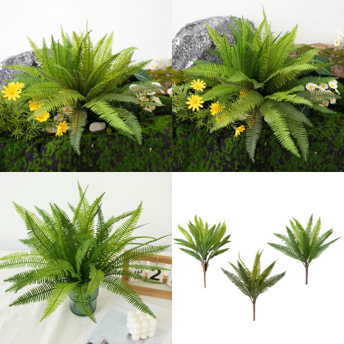 Simulation Green Plant Artificial Plastic Fern For-9 leaves 2