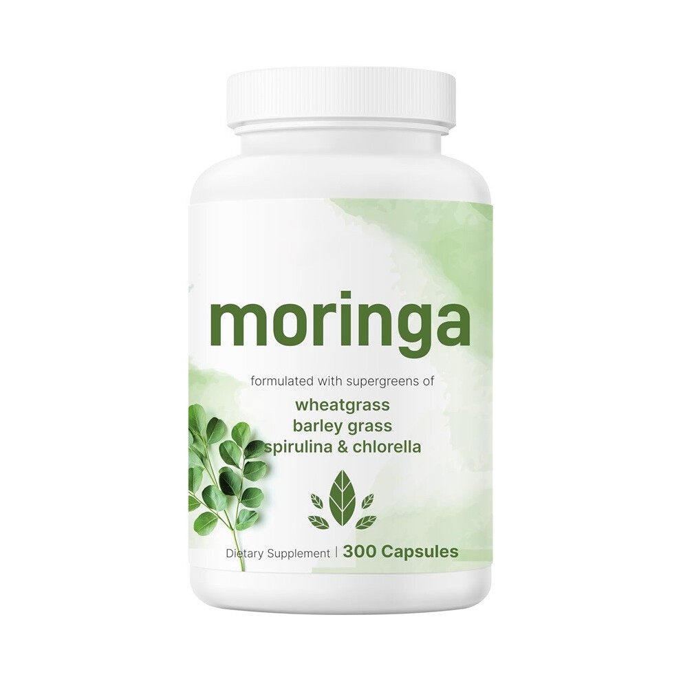 (1pcs) Moringa Supplementï¼300 Capsulesï¼Antioxidant Supplement, Energy, & Immune Supportï¼Non-GMO