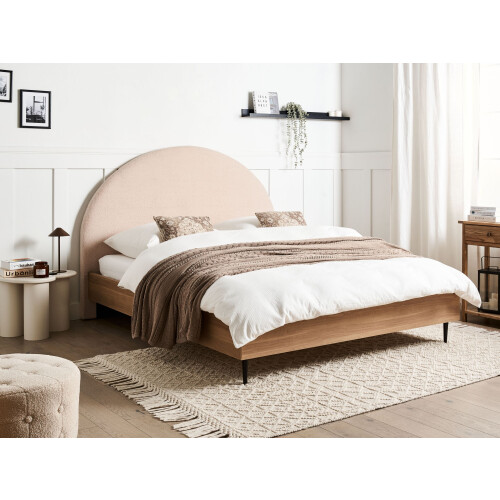 Beliani Bed Boucle MILLAY 160 x 200 cm (EU King Size) Beige 1