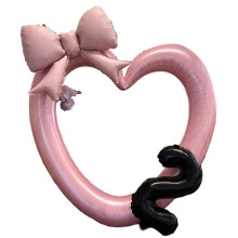 Customizable Number Balloons Heart Frame Bowknot Decoration-2