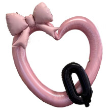 Hollow Pink Heart Balloon Photo Frame For Toddler Birthday-0
