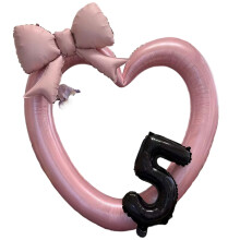 Bright Colorful Number Balloons With Heart Frame Bowknot For-5
