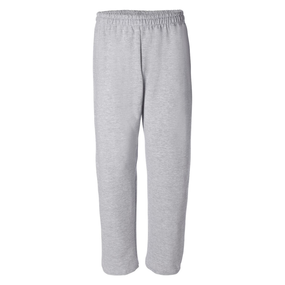 Gildan (L, Sport ) Mens Heavy Blend Open Bottom Sweatpant / Jogging Pants Grey