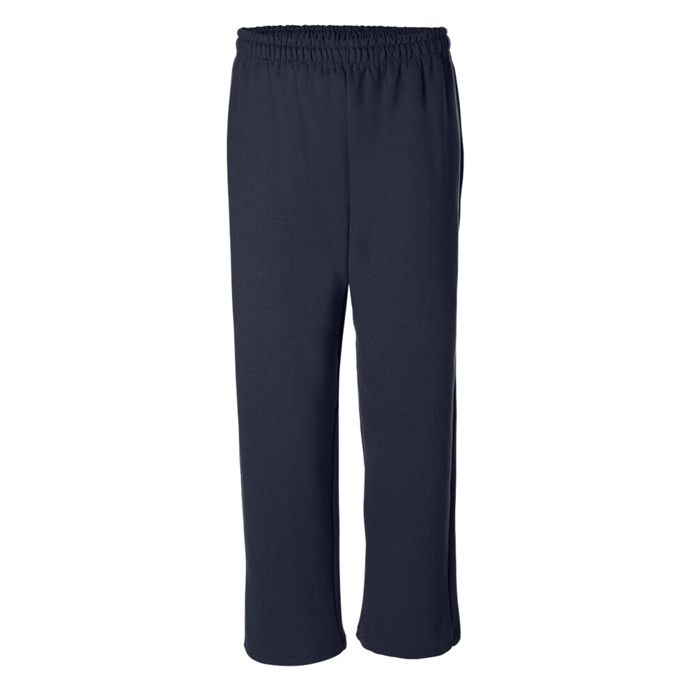 Gildan (L, Navy) Mens Heavy Blend Open Bottom Sweatpant / Jogging Pants Blue,Multicoloured