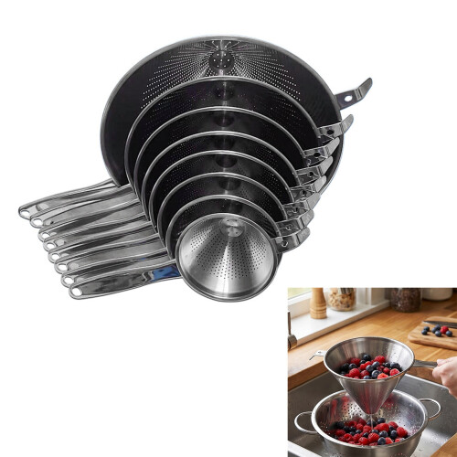 Stainless Steel Cone Sieves With Ergonomic Handle For Easy-20CM 2