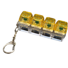 Schlüsselanhänger mit LED-Beleuchtung, 4-Transparentes Gelb