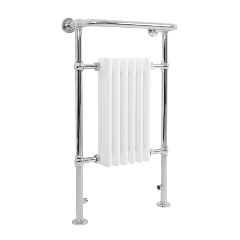 B&Q - Traditional Heated Towel Rail Radiator 950mm X 570mm White - Image 3