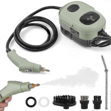 (Green, US Plug) Steam cleaner 2500W high pressure for deep cleaning 1100ml 3 bar