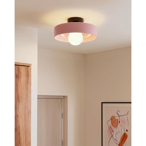 Beliani Ceiling Lamp LUGUSE Glass Pink 1
