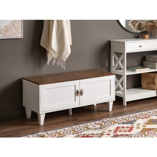 Beliani Shoe Storage Cabinet QUEBEC White 1