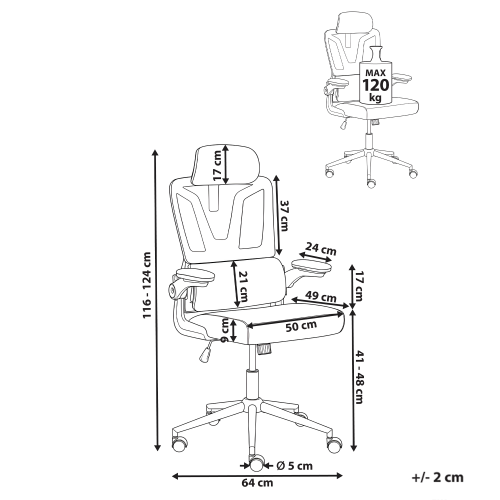 Beliani Office Chair KRYOS Dark Grey 2