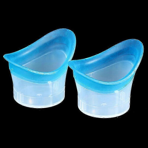 (A) 2Pcs Ergonomic Eyewash Cup with Soft Silicone Design for Sensitive Eyes