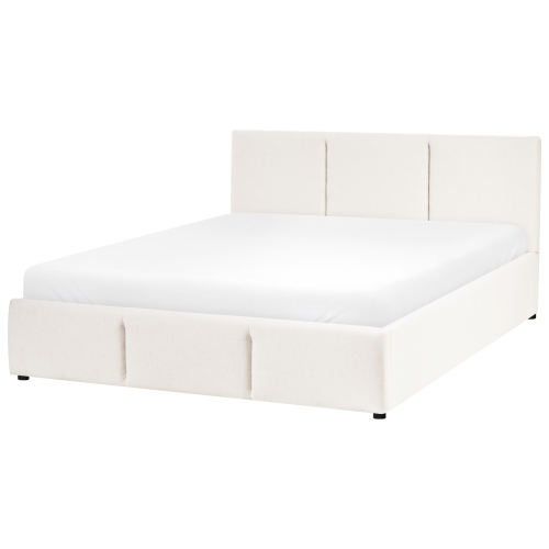 Beliani Ottoman Bed BOUSSE Fabric Off-White 140 x 200 cm (EU Double) 2