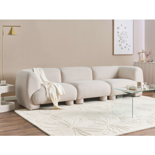 Beliani Modular Sofa 3 Seater MJALBI Off-White Boucle 1