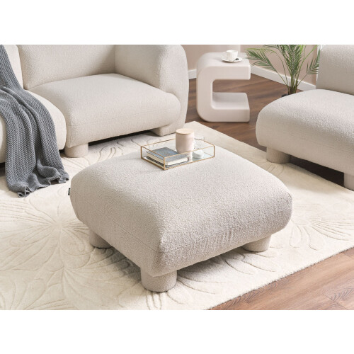 Beliani Ottoman MJALBI Boucle Off-White 1