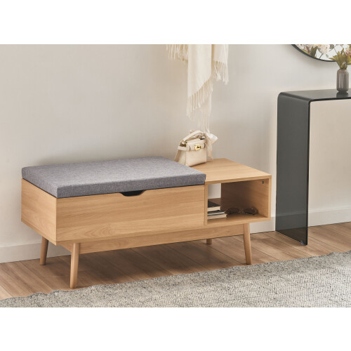 Beliani Shoe Bench BOURKE Light Brown 1
