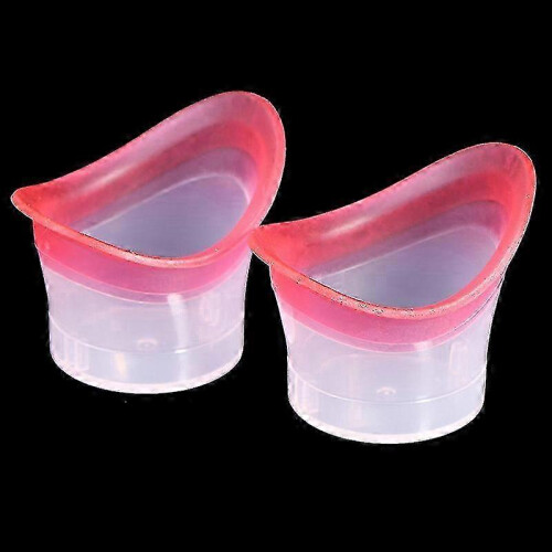 (C) 2Pcs Ergonomic Eyewash Cup with Soft Silicone Design for Sensitive Eyes