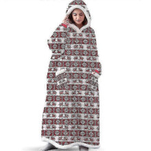 (Christmas red, 120cm) Warm hoodie blanket for winter - unisex oversized lounge wear