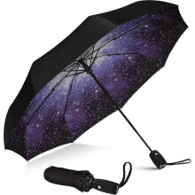 (Starry Night) Strong Windproof Umbrella Automatic Open Portable Folding Umbrella for Rain and Daily Use