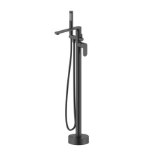 Nes Home Modern Matte Black Freestanding Bath Shower Mixer Tap with Handheld Kit