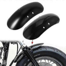 (Gloss Black) Front fender cover for Harley Sportster, black steel iron, short design