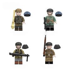 (4pcs) WW2 German Fallschirmjager Luftwaffe Airborne Camo Green Devil Military Minifigures Building Block Toys