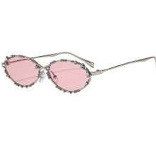 Elegante zonnebril Stijlvol metalen frame Kristal Unisex Draag-2
