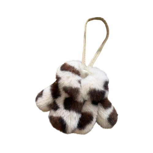 Decoratieve sleutelhouder pluche pop hanger-Witte luipaardprint