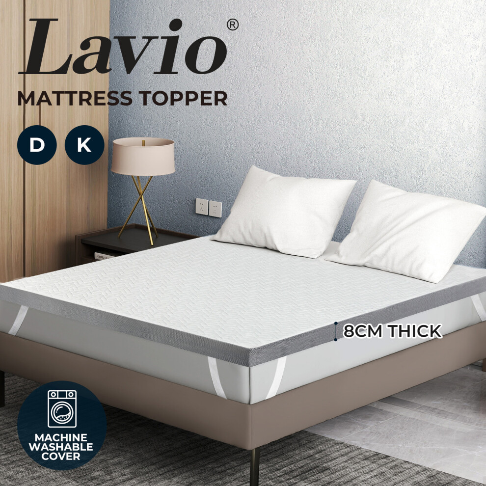 Lavio (, King) Orthopedic Mattress Topper Memory Foam Double White