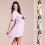 Nursing Maternity Gown Soft Cotton Blend-light pink M 2