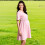 Nursing Maternity Gown Soft Cotton Blend-light pink M 7