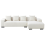Beliani Corner Sofa 4 Seater LUNGO Boucle White Left Hand 4