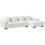 Beliani Corner Sofa 4 Seater LUNGO Boucle White Left Hand 5