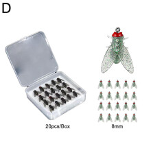 (green/8mm) 20X Fly Fishing Fish Lure with Hook Fishing Lure Bionic For Salmon Trout